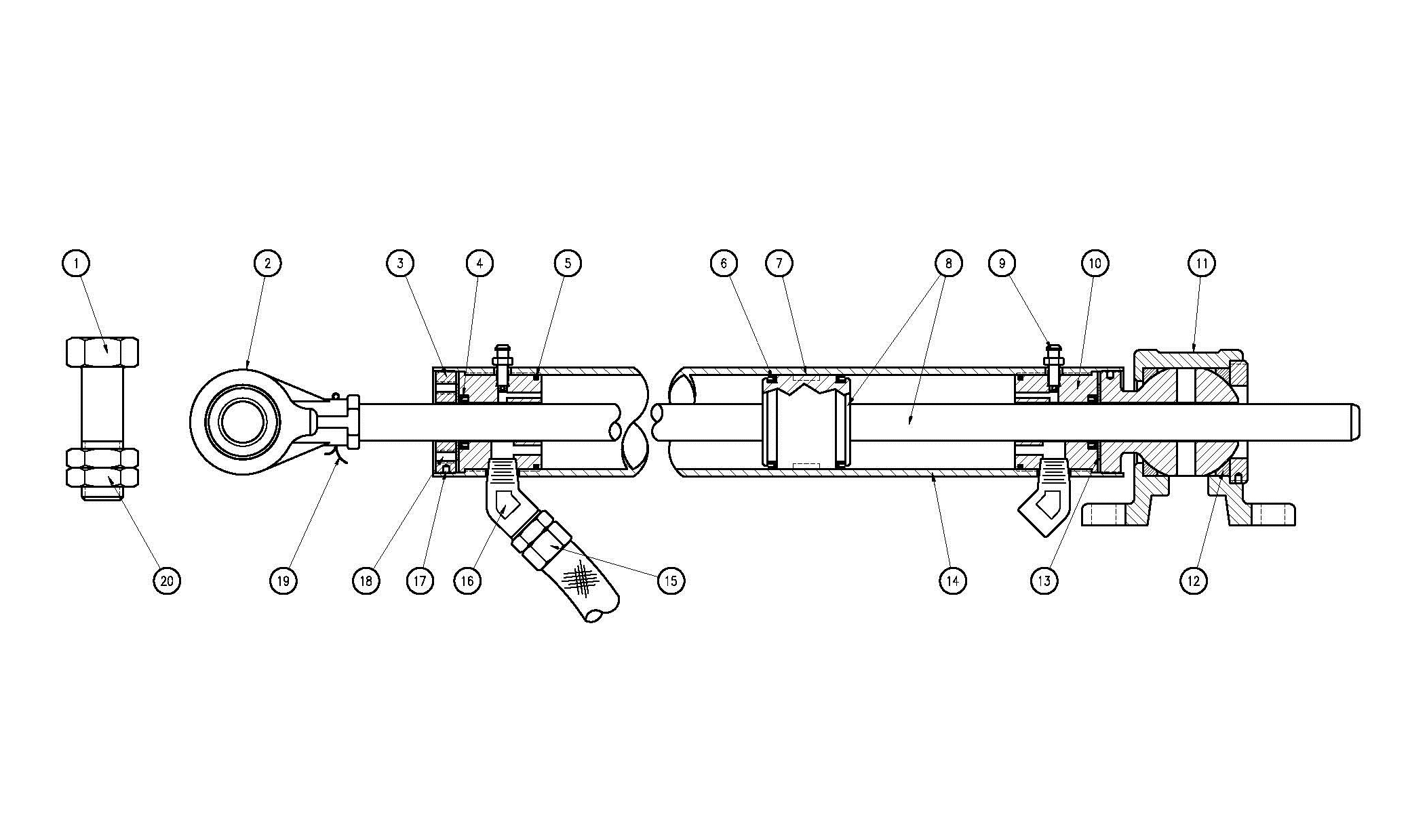 Type N50 Hydraulic Cylinder Assembly Diagram