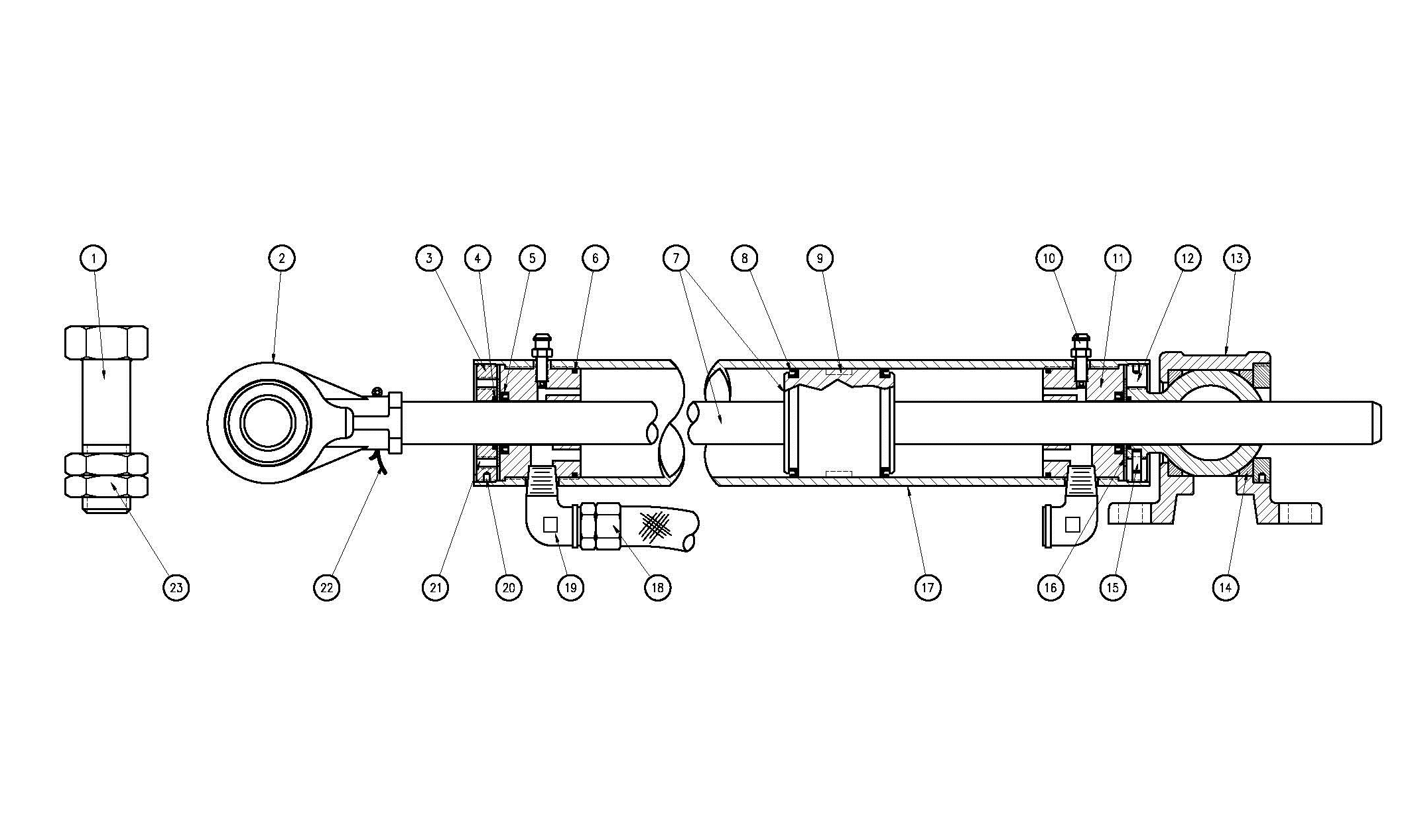 Type N80 Hydraulic Cylinder Assembly Diagram