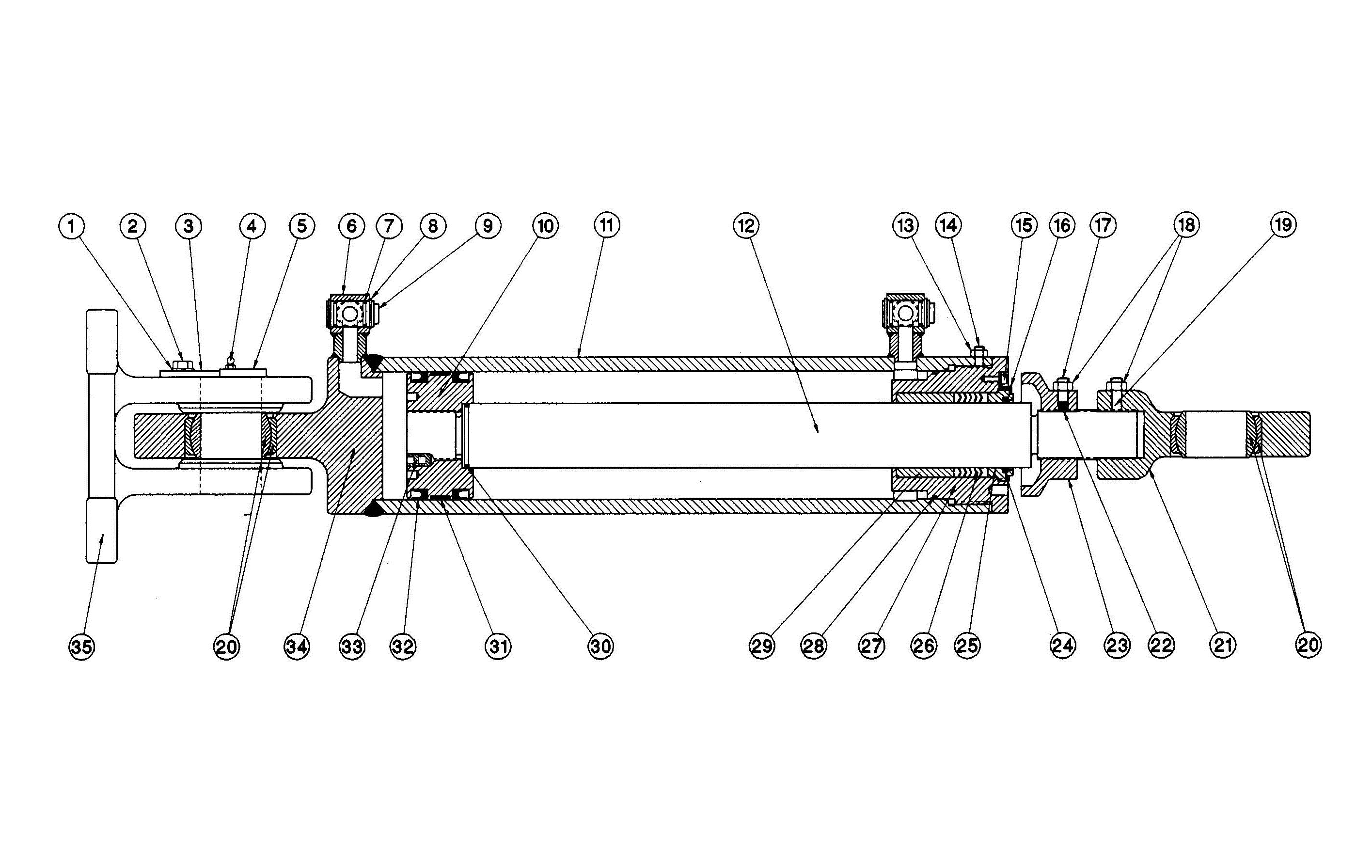 Model L125 Hydraulic Cylinder Assembly Diagram