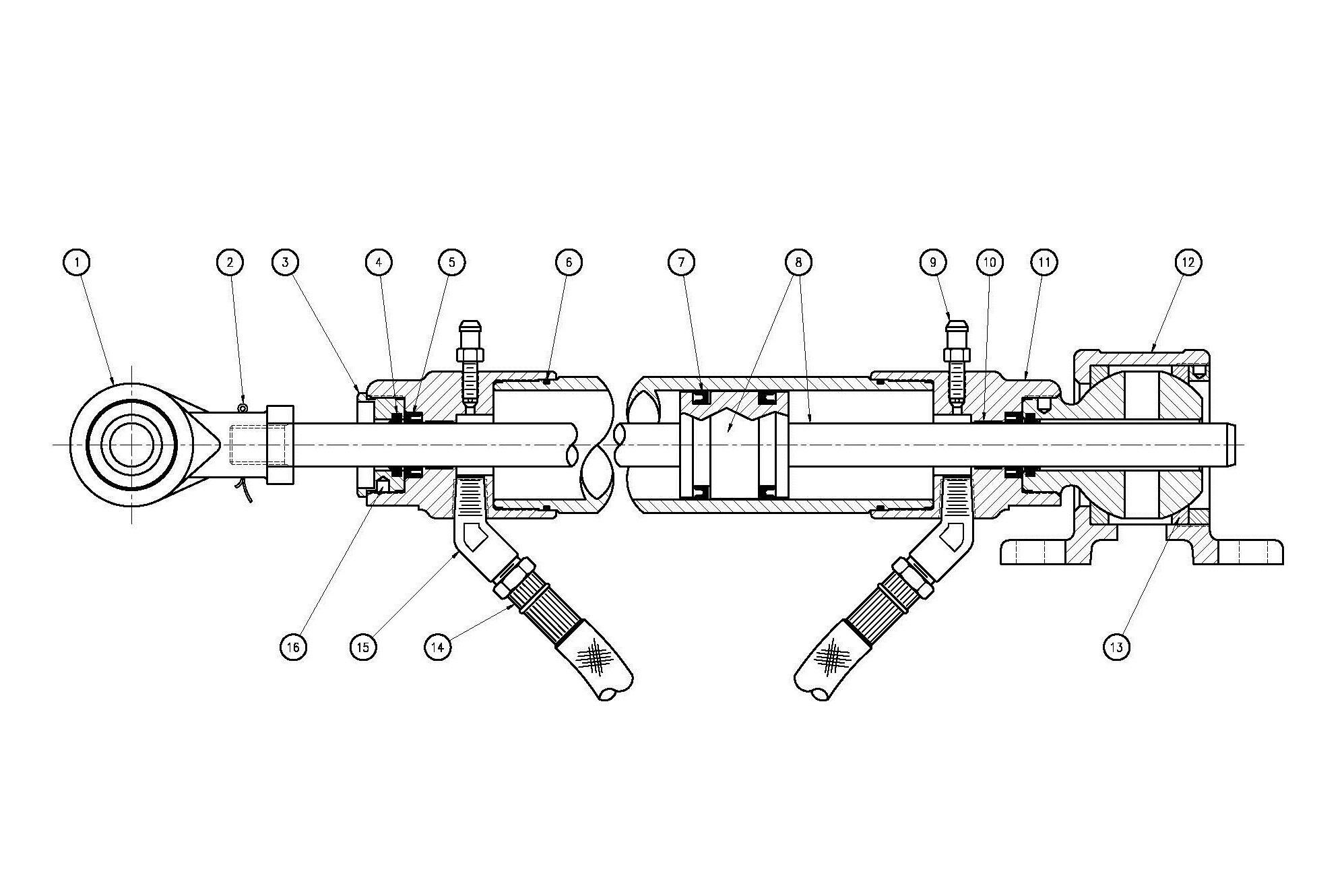 Type N40-1 Hydraulic Actuator Assembly Diagram