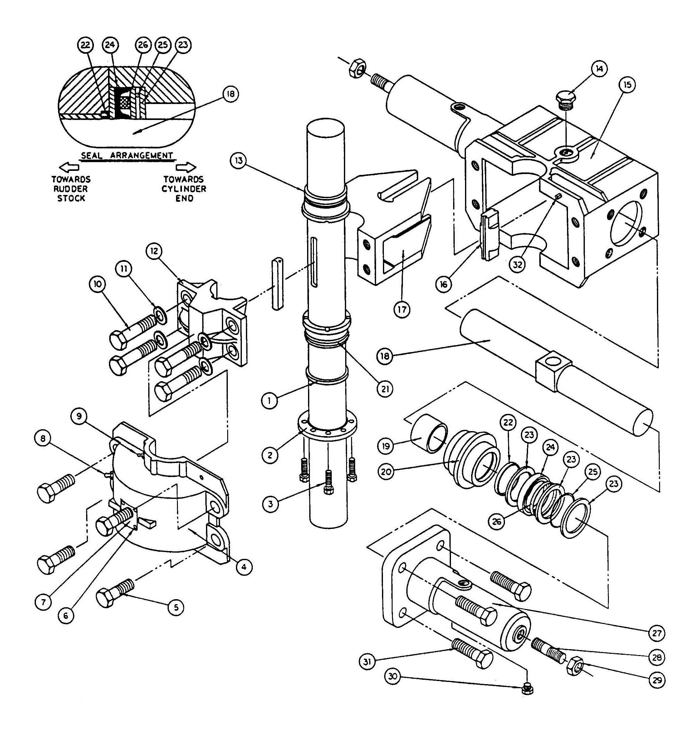 Model T12 & T13 Actuator Assembly Diagram